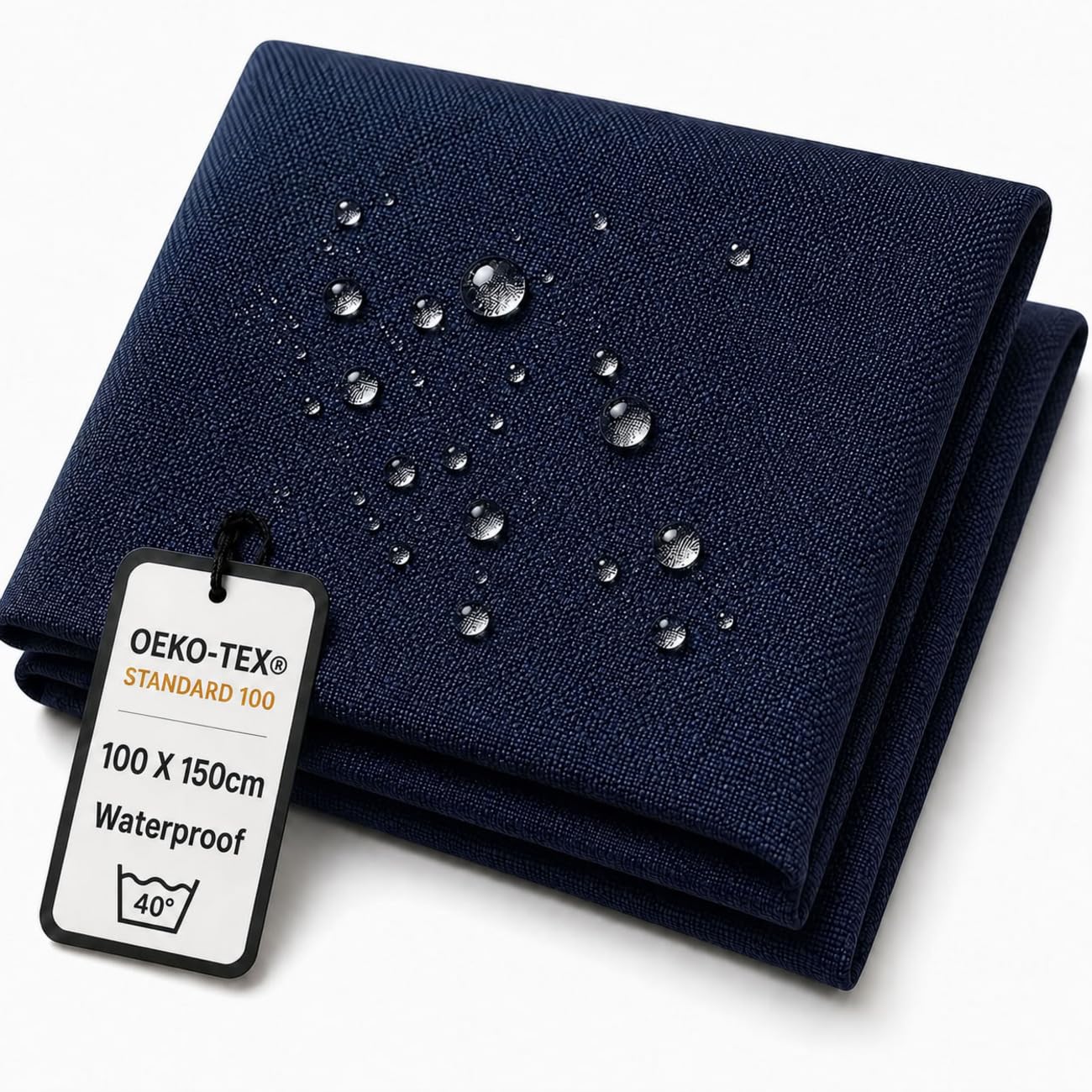 Stoffbook Tela de nailon 600D, 100 x 145 cm, extra resistente, bolsillos (azul oscuro-100 cm)
