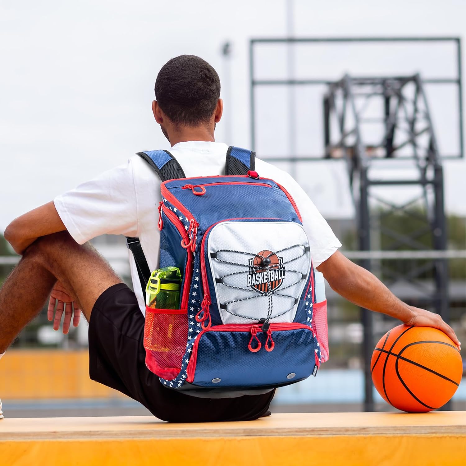 Basketball Backpack with Ball & Shoes Compartment - 30L Capacity Sports Bag, Basketball Accessories Bag Lightweight Breathable for Boys Grils