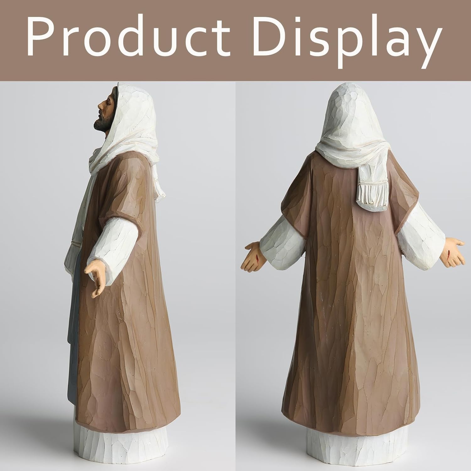 Jesus Christ Statue with Open Arms, Hand Painted Saint Statue Religious Modern Home Decor, Christian Jesus Figurines Religious Gift 9.5in - Image 7