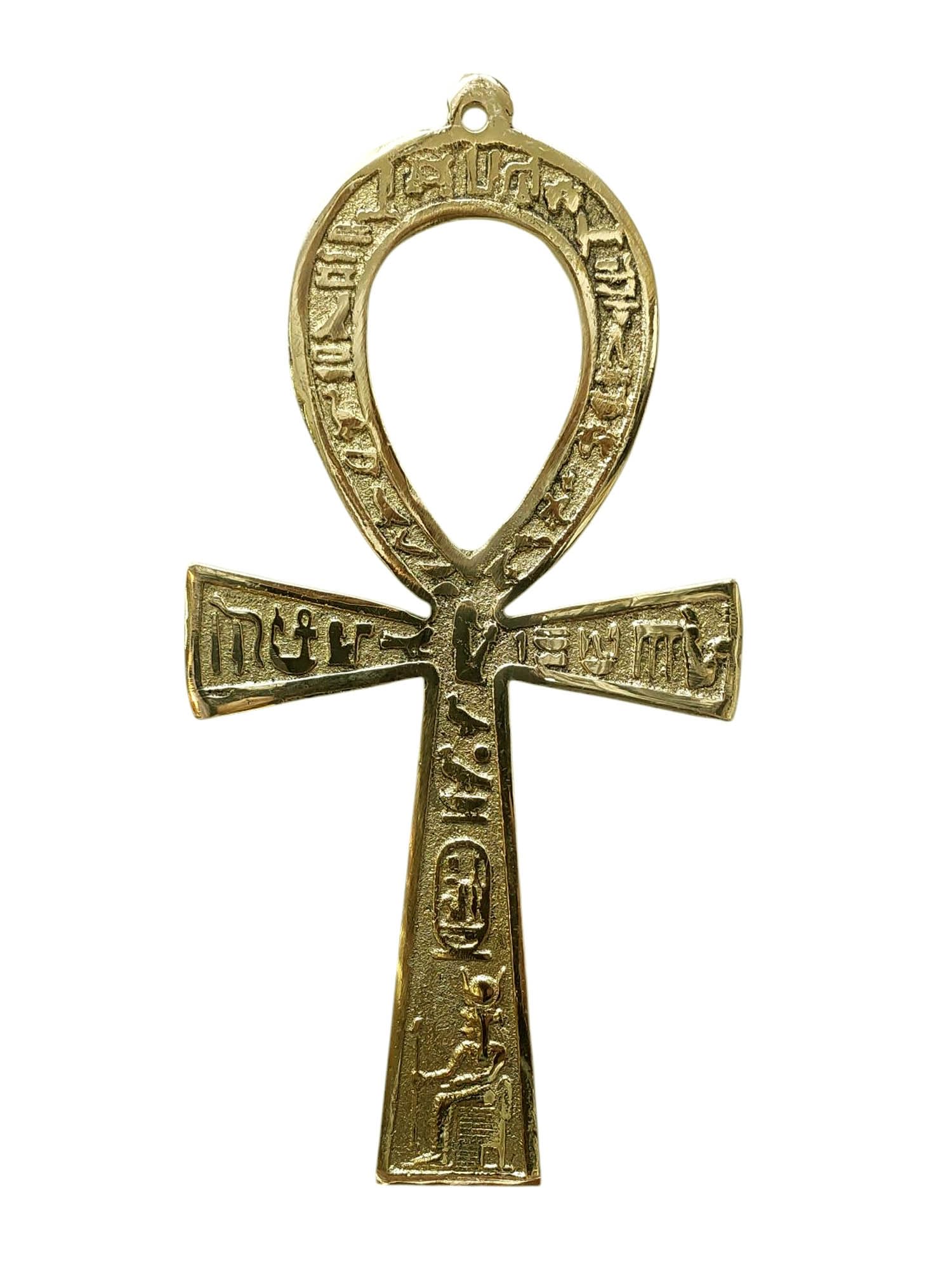 Amulette Ankh protecteur Égypte antique en bronze pour déco de bureau
