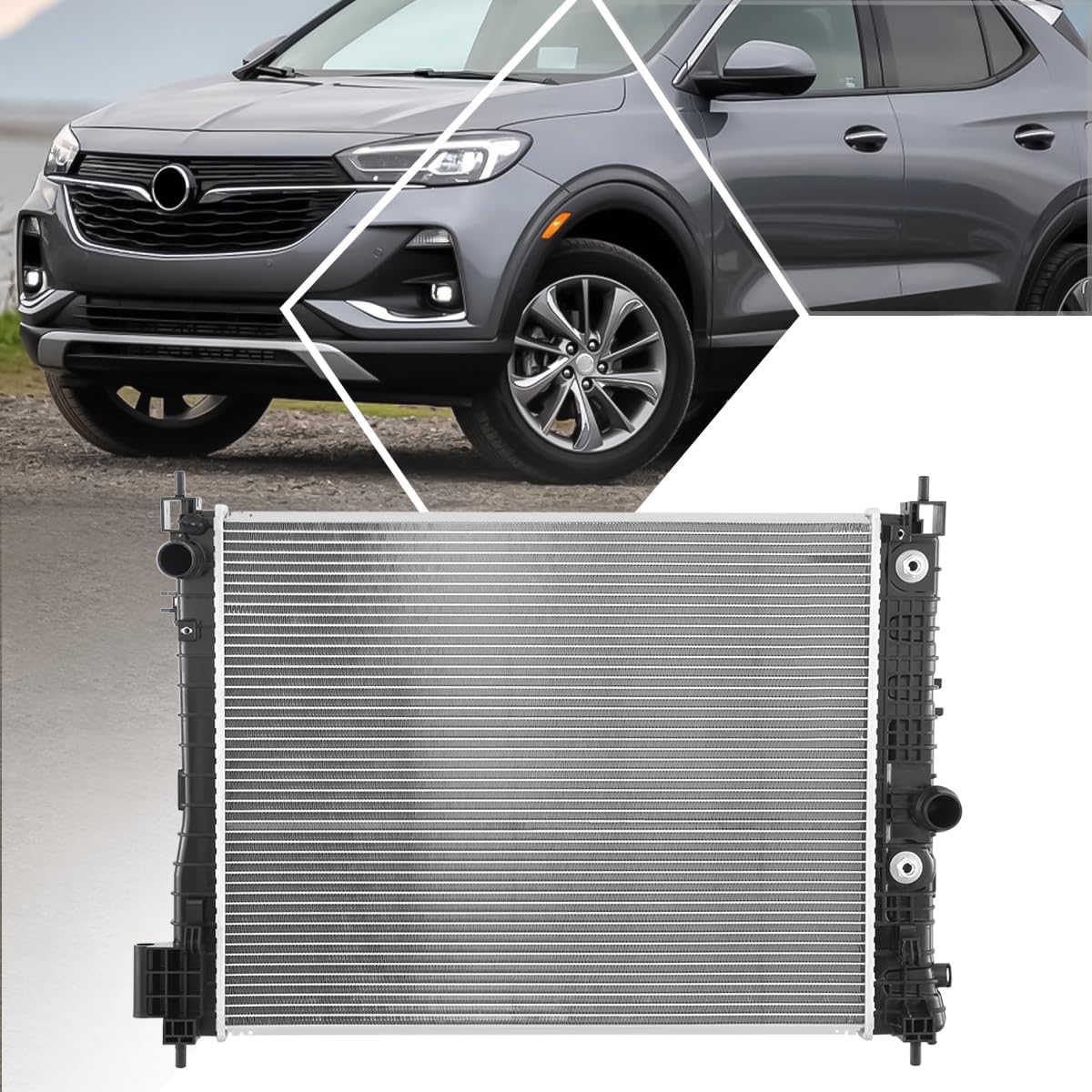 DPI-13840 Factory Style 1-Row Aluminum Core Cooling Radiator Compatible with 16-22 Buick Encore/Chevy Trax 1.4L