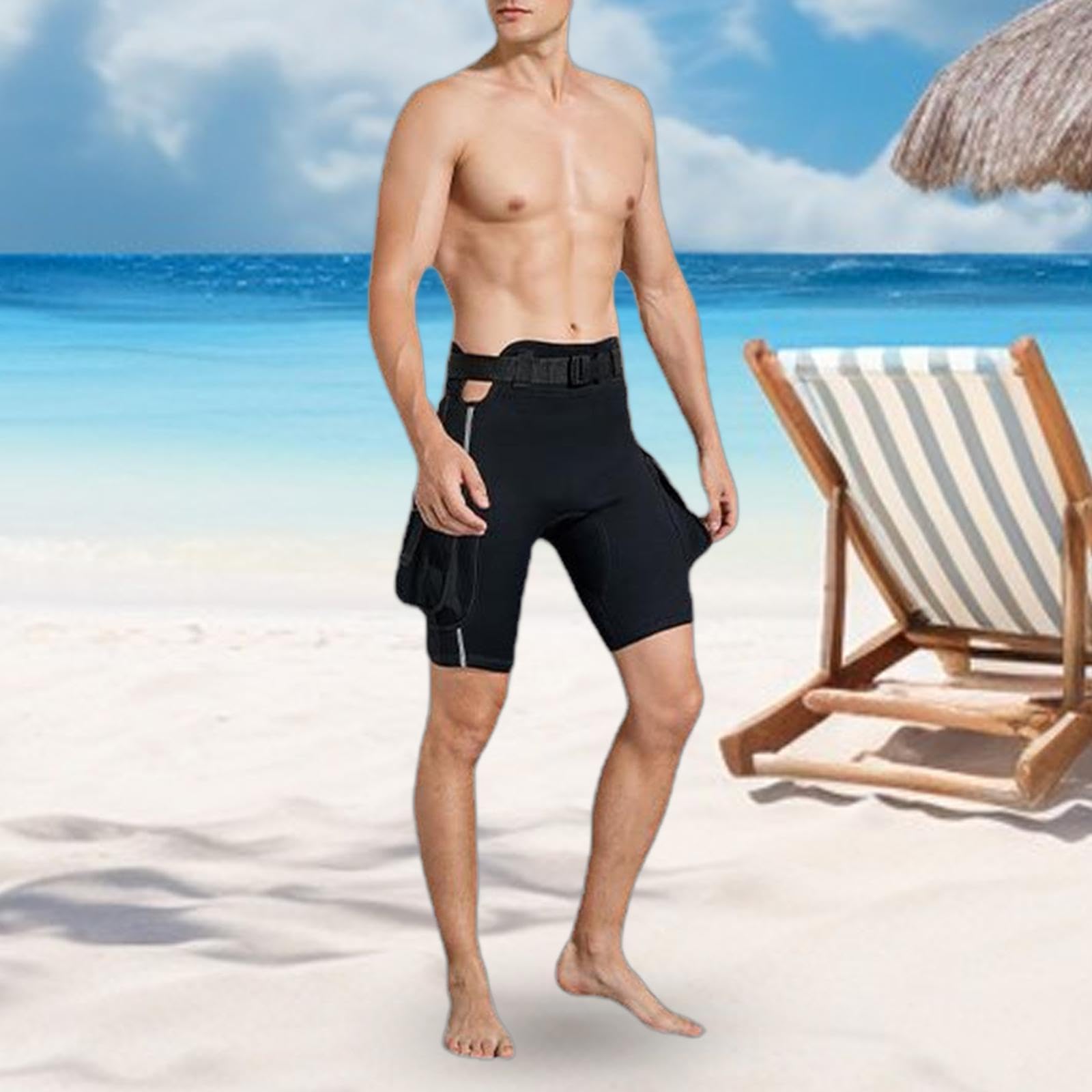 LOVIVER Tauchshorts Neoprenanzüge Hosen Neoprenzubehör Verstellbarer Hüftgurt Bademode Herren Tauchhosen für Tauchwassersport