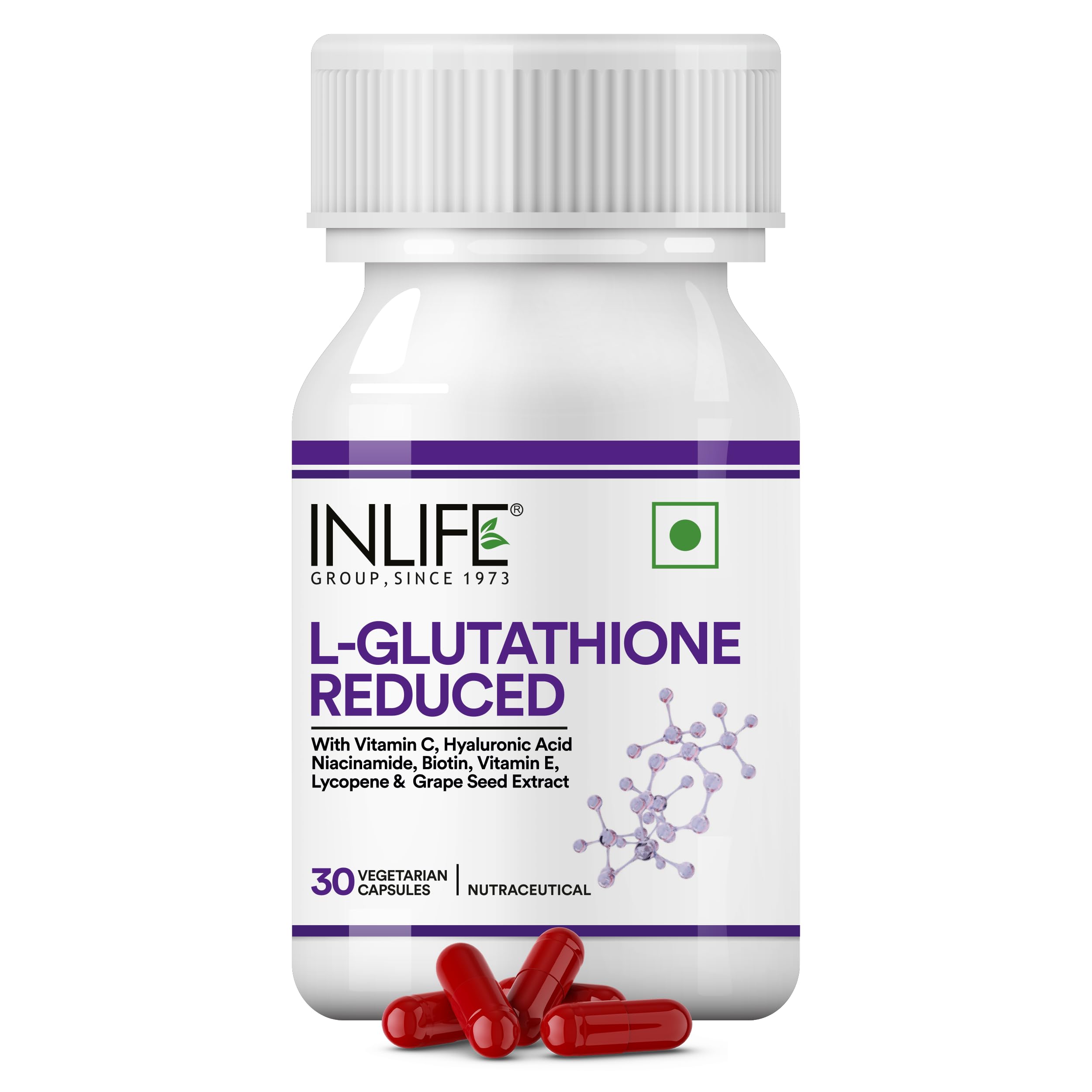 l glutathione reduced manufacturer in india INLIFE L-Glutathione Reduced 500mg Supplement
