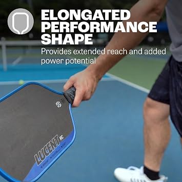 Onix Lucent Raw Carbon Pickleball Paddle with Elongated Shape, Hexcell Core, Carbon Fiber Face & Tennis-Style Pickleball Paddle Grip, Black