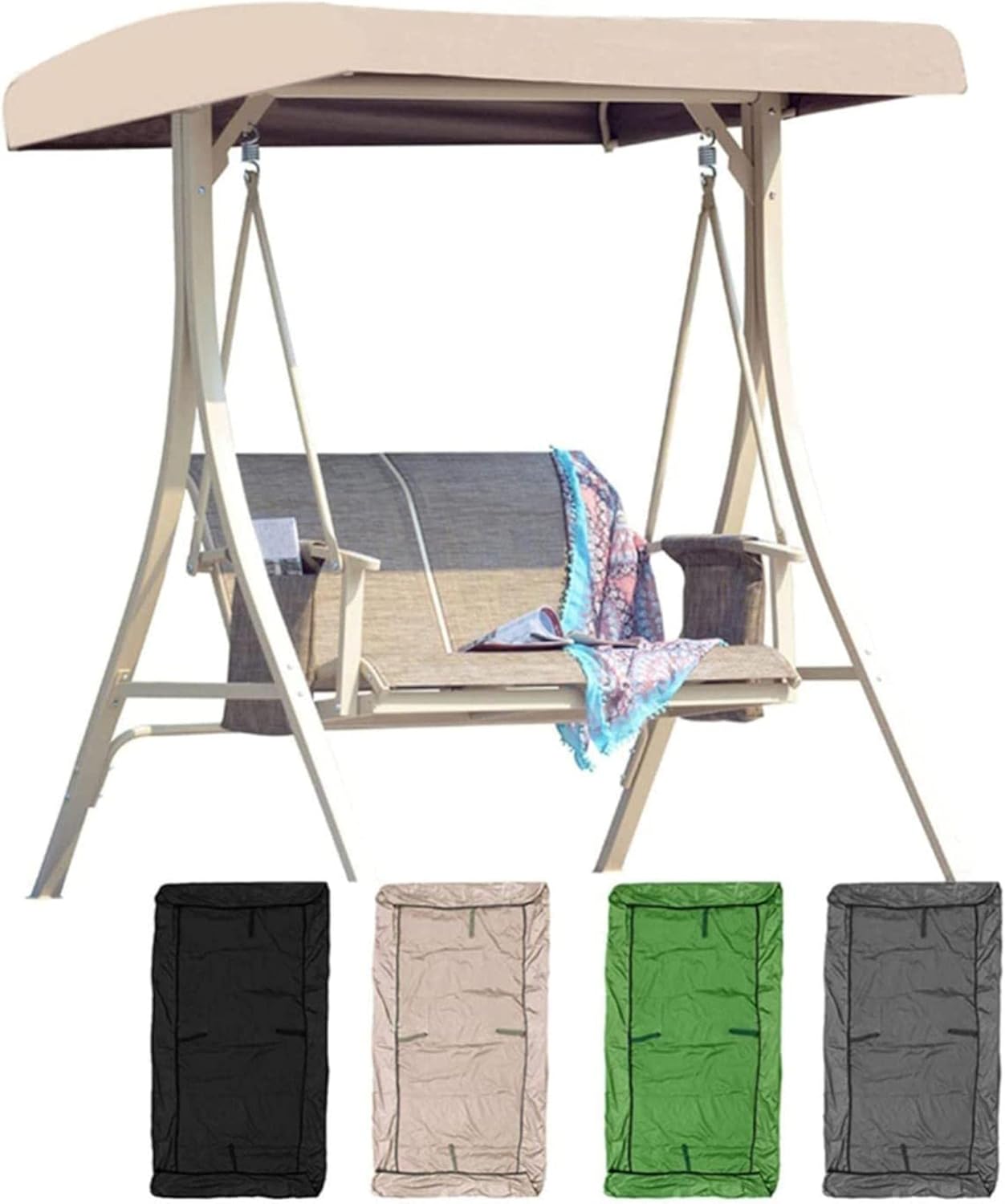 Swing Canopy Replacement Cover,Outdoor Patio Swing Canopy Replacement Top Cover Swing Canopy Cover Waterproof Replacement Canopy Top (only Cover)