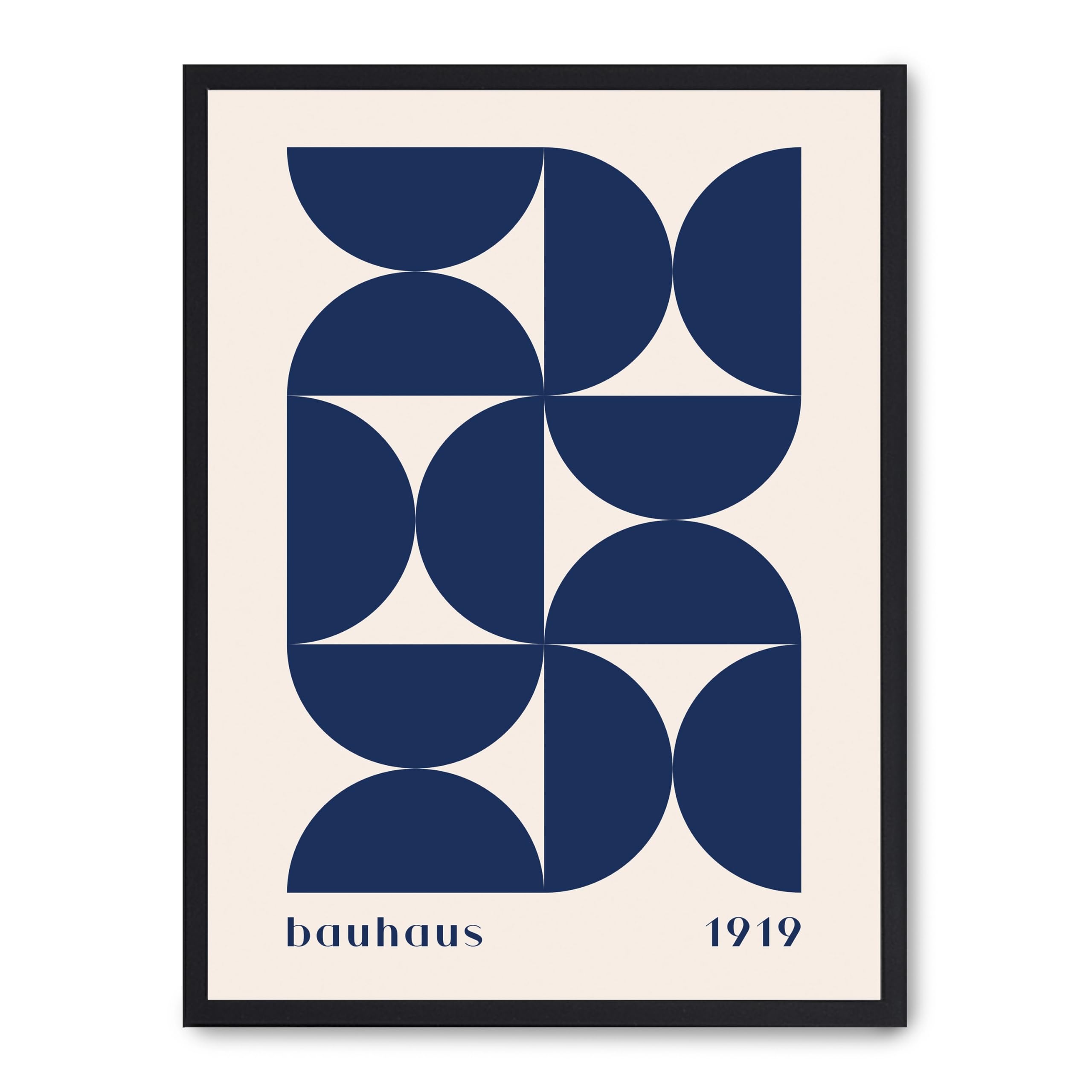 Cuadro bauhaus blue forms ii poster bleu abstrait deco salon moderne poster geometrique