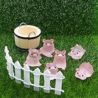 Vista 8 de 12 piezas de resina de cerdo brillante mini retrato de hadas jardín paisaje acuario decoración decoración bricolaje fiesta cumpleaños amuleto
