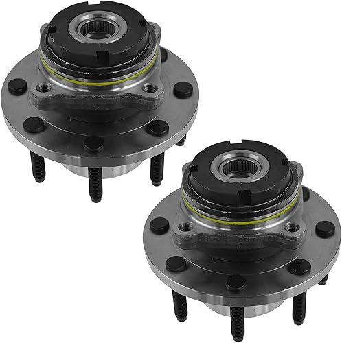 Miniatura 6 de TRQ Juego de 2 piezas de rodamiento de rueda delantera y conjunto de cubo 4WD compatible con Ford F-250 Super Duty F-350 Super Duty 1999-2001