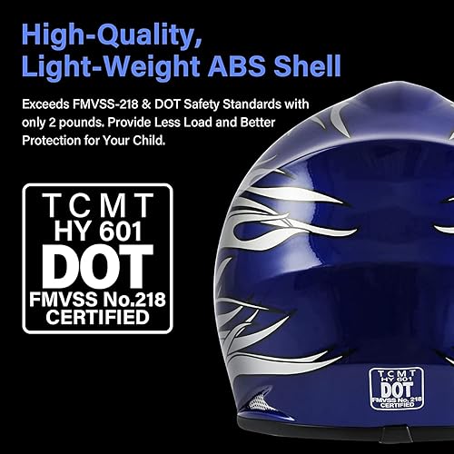 Vista 23 de TCMT DOT Youth Kids Dirt Bike Helmet Youth Motocross Helmet Full Face ATV Four Wheeler Motorcycle BMX Helmet for Boys Girls, Off-Road Protective