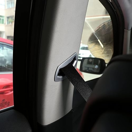 Miniatura 5 de YIWANG ABS cromo asiento de coche cinturón de seguridad ajuste para BMW X3 E83 2006-2010 accesorios interiores (plata)