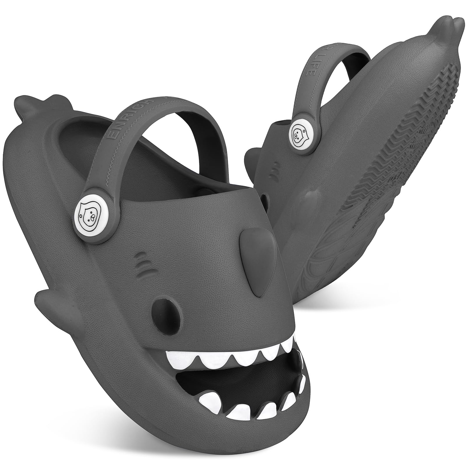 EDOSIR Kids Shark Slides丨Pillow Shower Sandals Quick Dry Slippers丨Toddler Boys Girls Comfy Cloud Slides丨Summer Non-Slip Thick Sole Beach Pool shoes