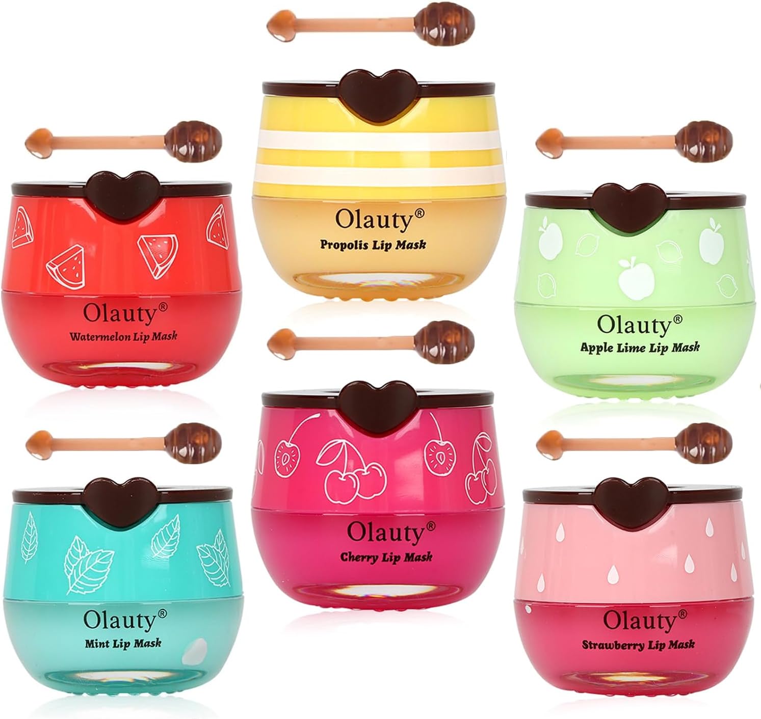 6 PCS Bee Lip Balm Honey Pot, Honey Lip Balm Bulk, Moisturising Sleep Lip Mask Overnight, Exfoliating Prevention Dry and Crack Lip Scrubs,Reduce Lip Lines, Mothers Day Gifts, Bulk Gifts