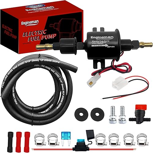 Miniatura 29 de Bomba de combustible eléctrica universal 12V 2.5-4.5 PSI en línea externa 5/16 pulgadas compatible con carburador marino diesel a gas marino E8016S