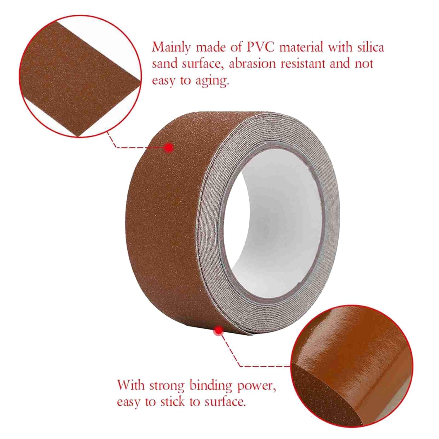 Bande Antidérapante adhésive, Lot de 1 à 3 Bandes antidérapantes Décoration de sécurité pour l'intérieur et l'extérieur Escalier Marches et Bande Sécurité, 5 cm x 5 m