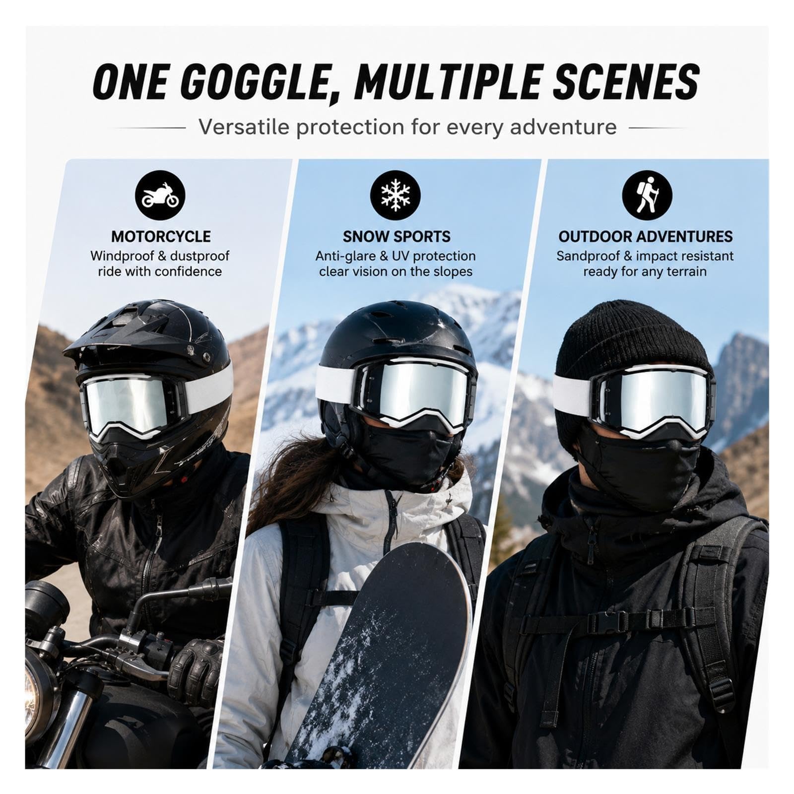 Occhiali da casco Occhiali da motocross Sicurezza Lenti HD Antivento
