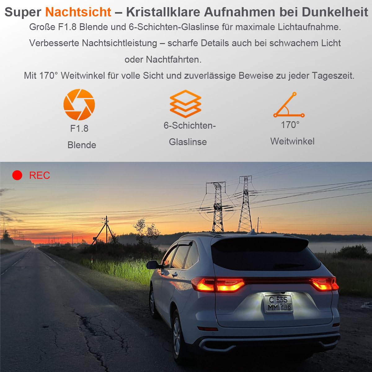 Osmo Dashcam Pro 2.0 2026 Neueste Generation 4K Dashcam mit 1080P Heckkamera, WiFi, 64GB SD Karte, Hardware Kit für 24h Parkmodus, Dual Kamera, 170° Weitwinkel, Nachtsicht, Loop Aufzeichnung
