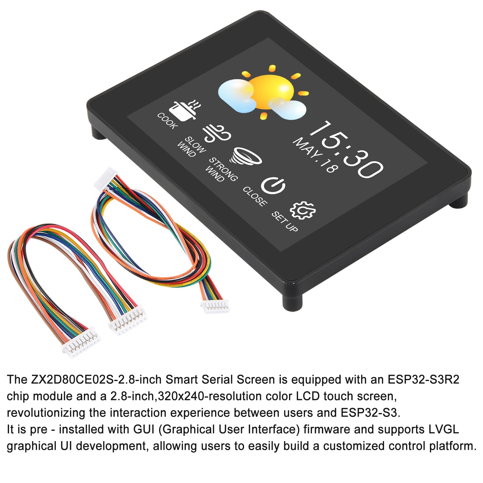 Modulo touchscreen ESP32-S3 da 2,8 pollici, Esp32 S3 2,8 pollici 240x320 IPS LCD EPS32 Display con WiFi Bluetooth touch screen capacitivo per Arduino