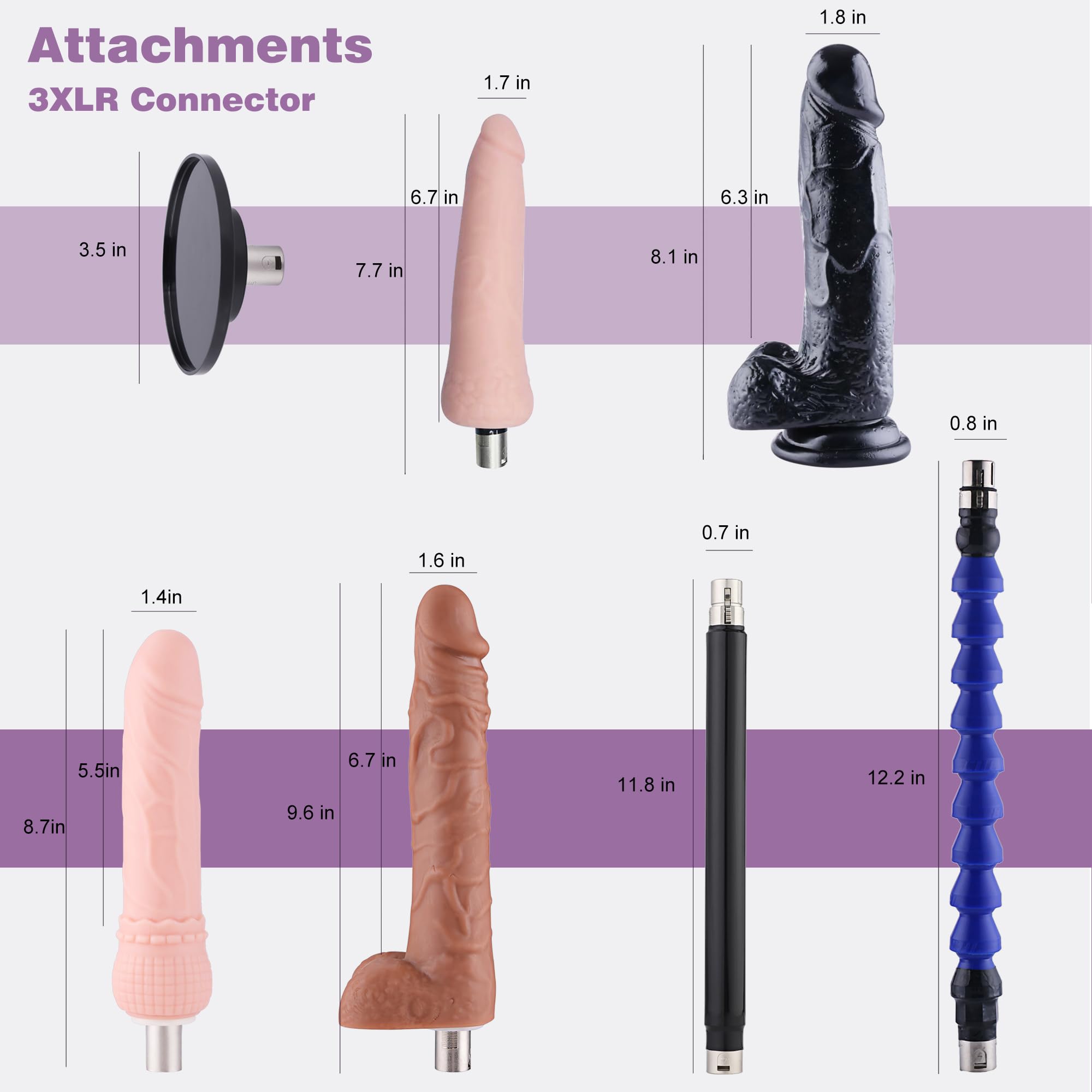 Sex Machine Joynse Fuck Machine with Remote Control, Automatic Love Machine Dildo Machine with Suction Cup Adapter, Realistic Dildos, 3XLR Connector Thrusting Machine Sex Toy with 7 Attachments