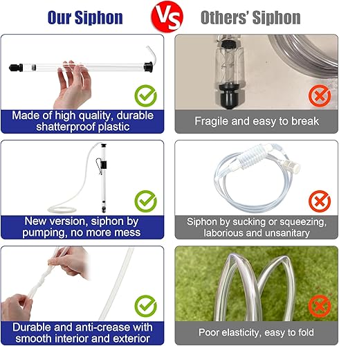 Miniatura 5 de Saillong Sifón para elaboración de vino, bomba de sifón con 6 pies de tubo, varita de embotellado, abrazadera, esclusa de aire de burbujas y tapón