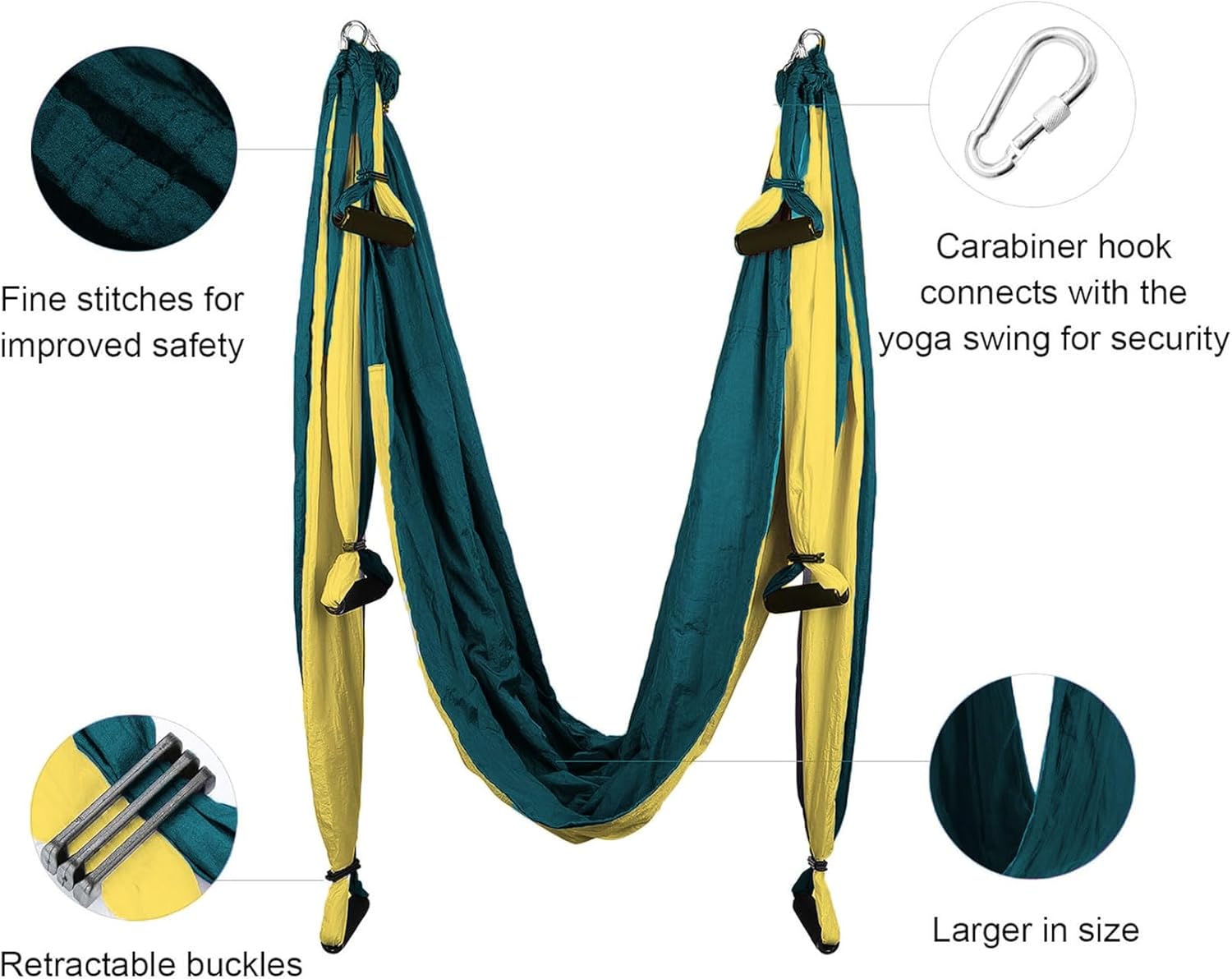 Aerial Yoga Swing Sling Strong Yoga Hammock Kit Set Trapeze Inversion Equipment Include 2 Extensions Straps