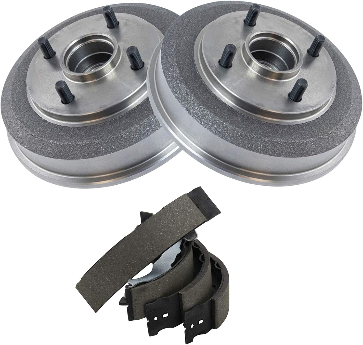 TRQ Rear Brake Shoe & Drum Kit Compatible with 2000-2008 Ford Focus