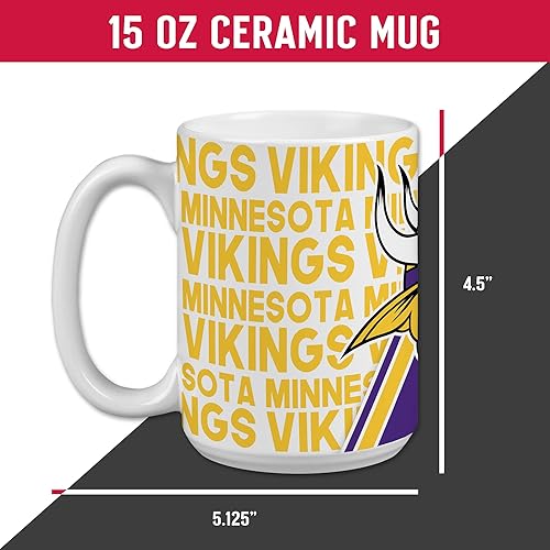 Vista 19 de Rico Industries NFL Football 15 oz White Ceramic Mug