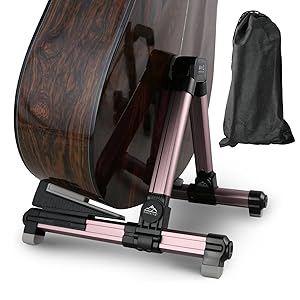 EASTROCK Guitar Stand Professional Portable Black Tripod Adjustable A Fame Acoustic Guitar Stand Multiple Guitars for Acoustic Guitar Electric Guitar Bass (Alloy 1 pack pink)