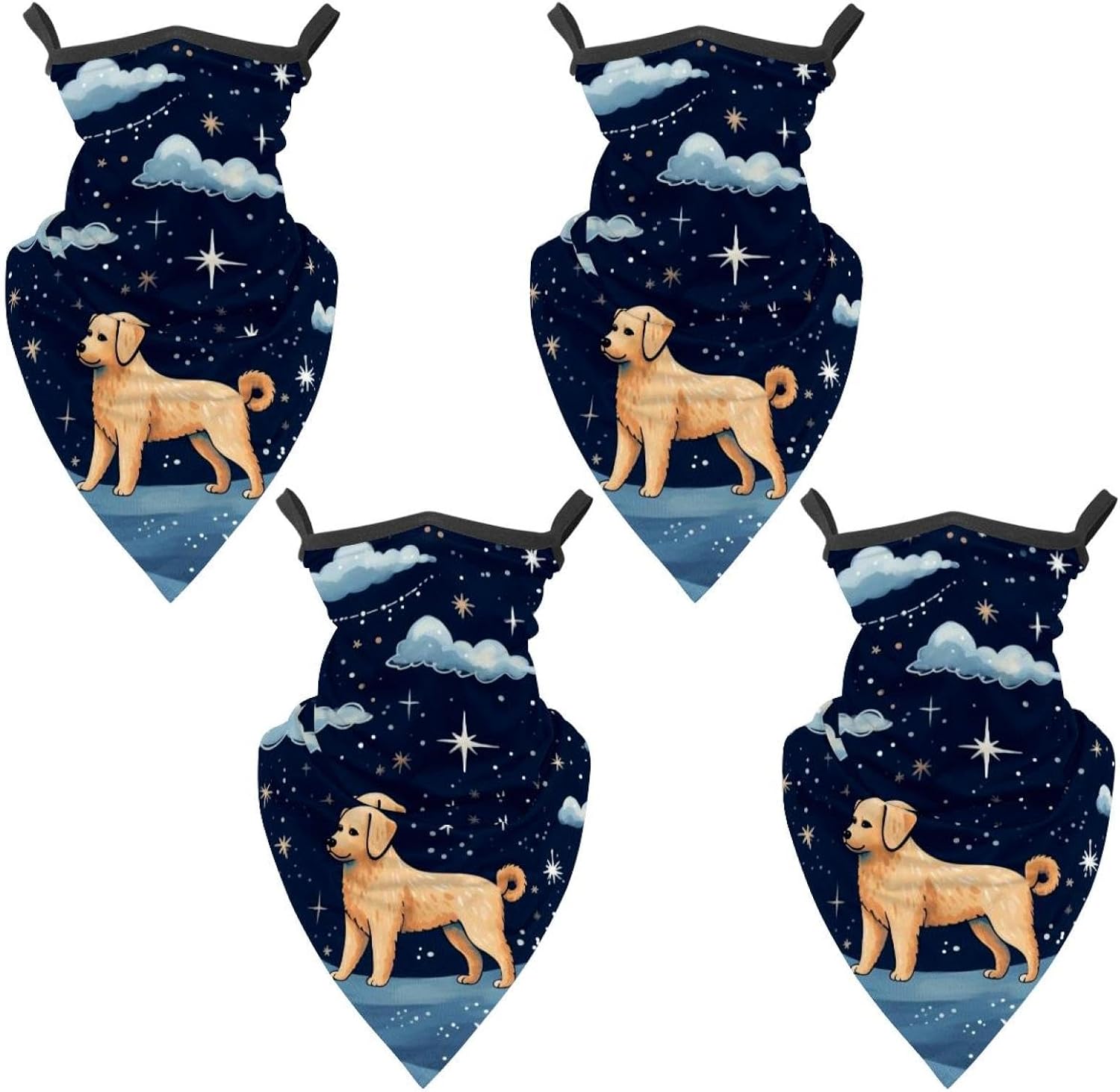4 Pieces Shepherd Dog Balaclava Ski Mask, Motorcycle UV Protector Scarf, Summer Cooling Neck Gaiter for Men/Women