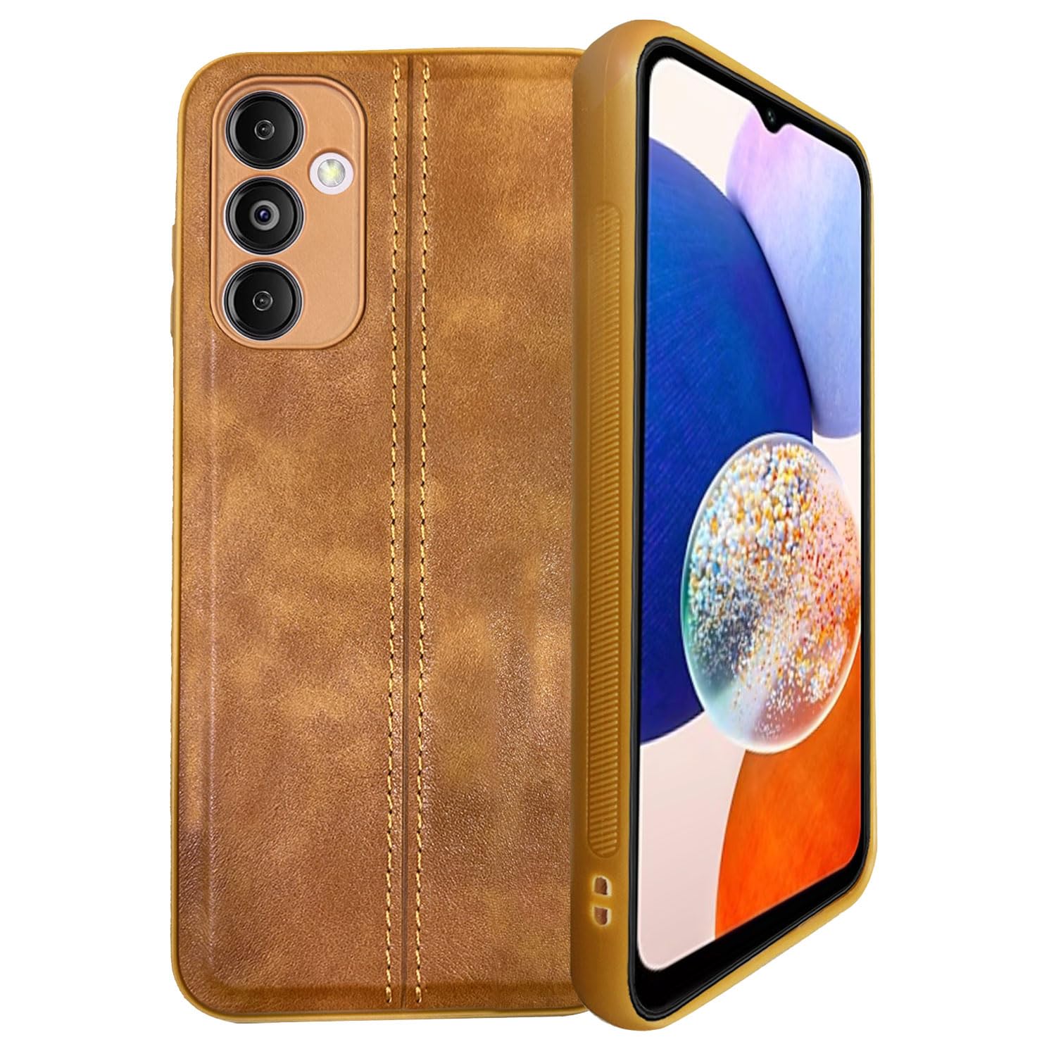 A rtistque Premium Thread Leather Back Cover Case for Samsung Galaxy M14 5G | Drop Protection | Smooth Grip | Raised Camera Edges - Brown (B0CDCG4G9N) Amazon Price History, Amazon Price Tracker