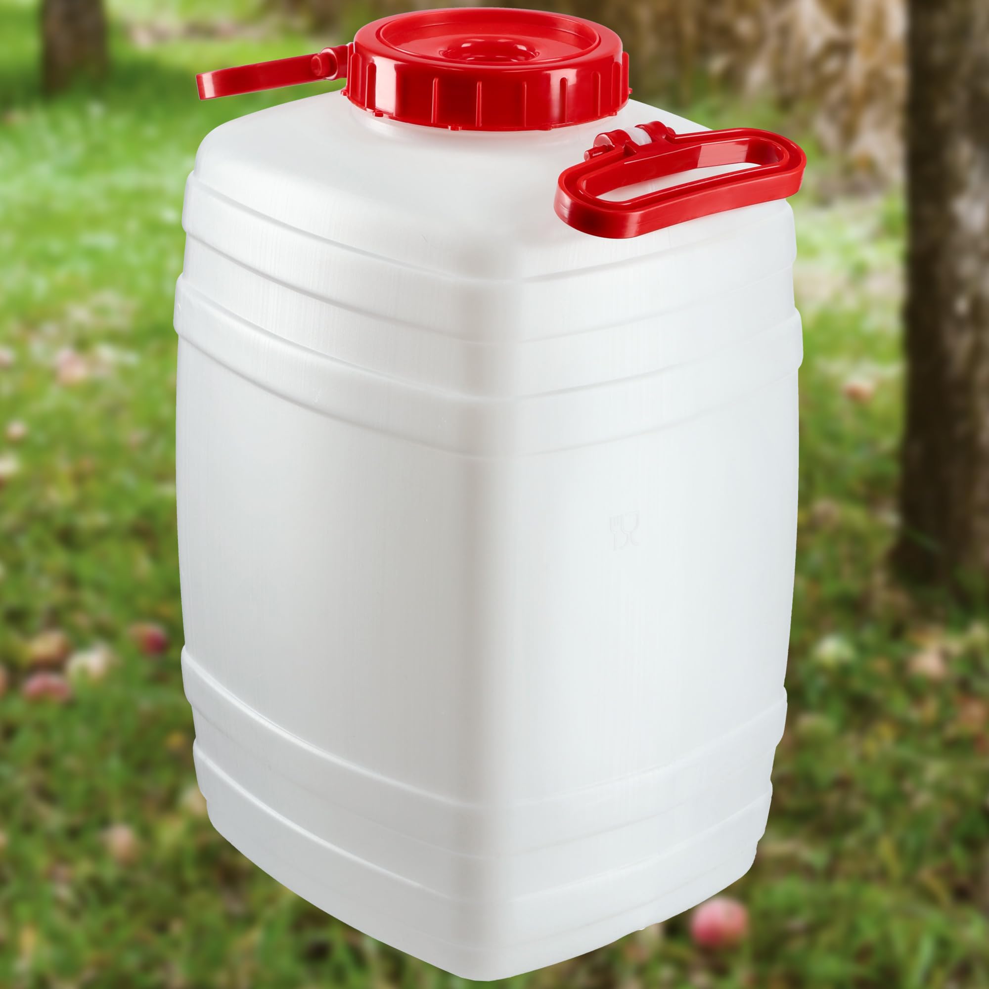 KADAX Bidón de agua, barril para bebidas de plástico, bidón de agua potable, depósito de agua con grifo, recipiente de agua, bidón para bebidas con junta de goma (25 L, blanco)