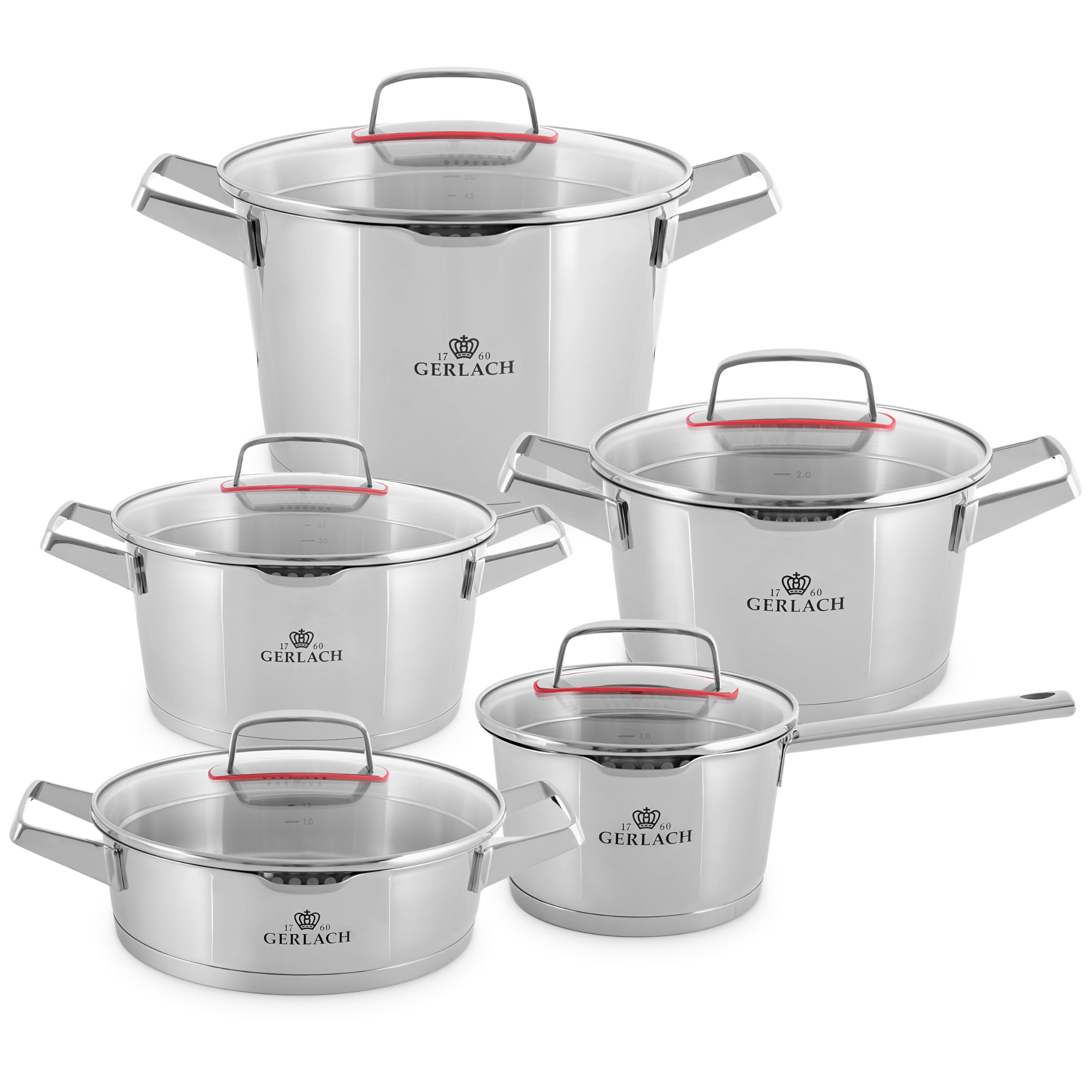 Lot de casseroles faitouts Gerlach inox Superior haute finition