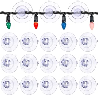 Saintrygo Christmas Light Suction Cup Mini Window Suction Hook Hanging Light Clip Xmas Suction Cup Clip No Tool Required for Christmas Decoration (40 Pieces)