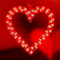 Vista 1 de LAMPHOME 50L Lighted Red Heart Valentine's Day Window Silhouette Decoration,Valentine Lights Heart Corazón rojo