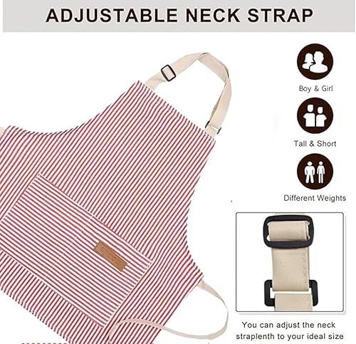 Miniatura 4 de Delantal para padres e hijos, delantales para mujeres con bolsillos, delantales ajustables para niños y niñas, regalos de cocina para mujeres y