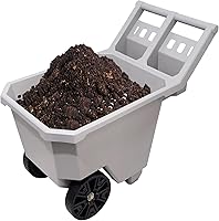 AAIN 2-Wheel Wheelbarrow Yard Cart: 300 LB Capacity, 9" Maintenance-Free Solid Wheels, Push/Pull Ergonomic Design, Grey