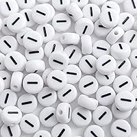 Vista 52 de 100 cuentas de letras blancas redondas de acrílico del alfabeto, cuentas de la letra L, para hacer joyas, pulseras, collares, llaveros, bricolaje