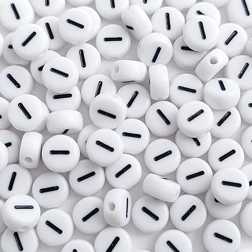 Miniatura 52 de 100 cuentas de letras blancas redondas de acrílico del alfabeto, cuentas de la letra L, para hacer joyas, pulseras, collares, llaveros, bricolaje