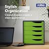 Rotho, Spacemaker, Drawer box / office box with 5 drawers, Plastic (PS) BPA green/black, 33,5 x 28,5 x 32,0 cm