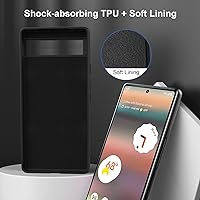 Vista 5 de Foluu Funda de silicona para Google Pixel 6A, Pixel 6A, funda protectora de goma de gel líquido con forro de microfibra suave, carcasa rígida
