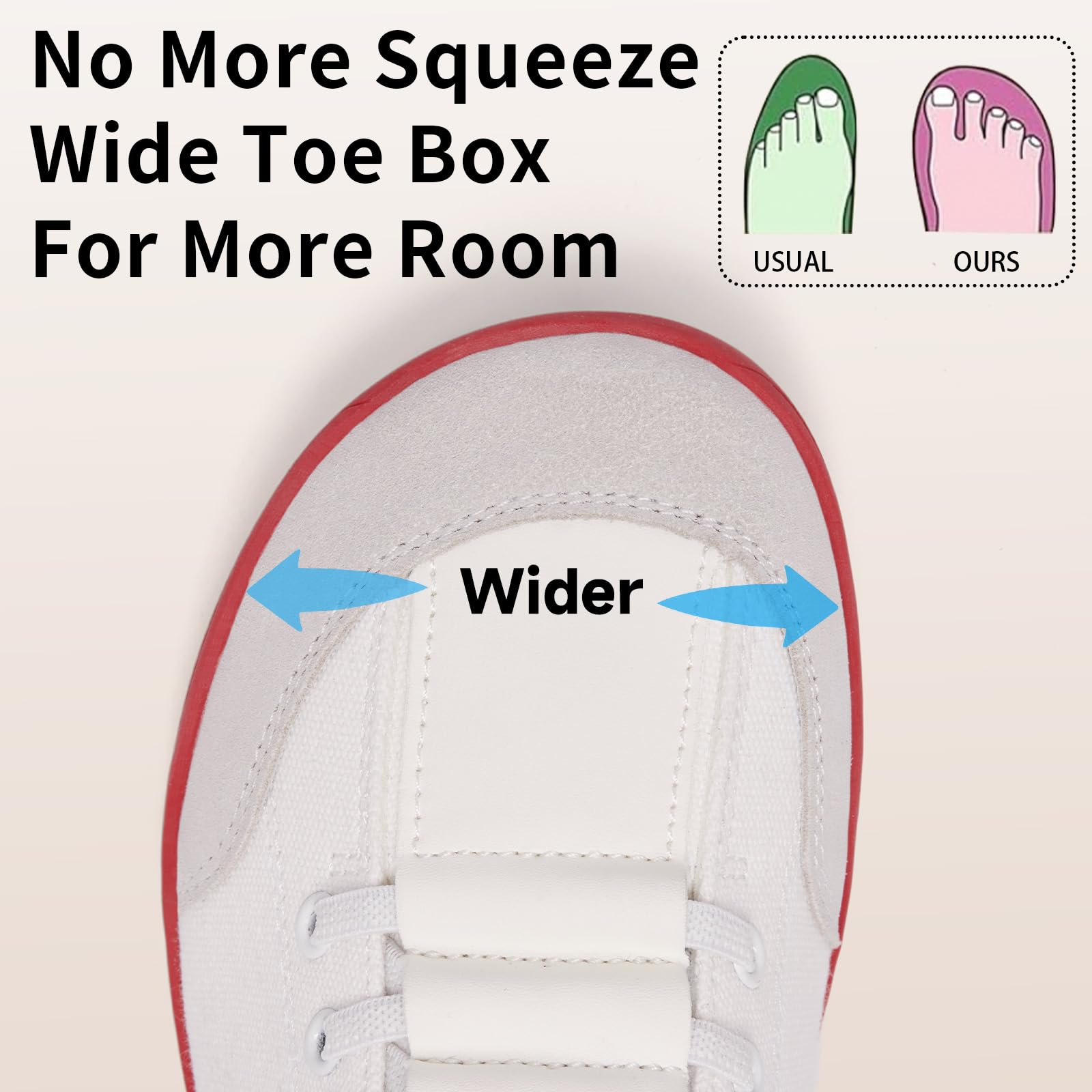 Scarpe Barefoot da Donna con Punta Larga Leggere Comfort Running