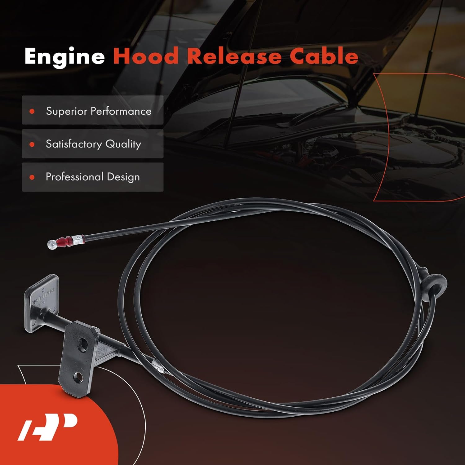 A-Premium Front Hood Latch Release Cable with Handle Compatible with Honda CR-V 2002-2006, 77.9 inch, Replace# 74130S9AA01ZB, 74130S9AA01ZC