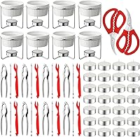 Shimeyao 62-Piece Crab Lobster Seafood Tools Set: Crackers, Forks, Shellers, Scissors, Butter Warmers & 28 Tealight Candles