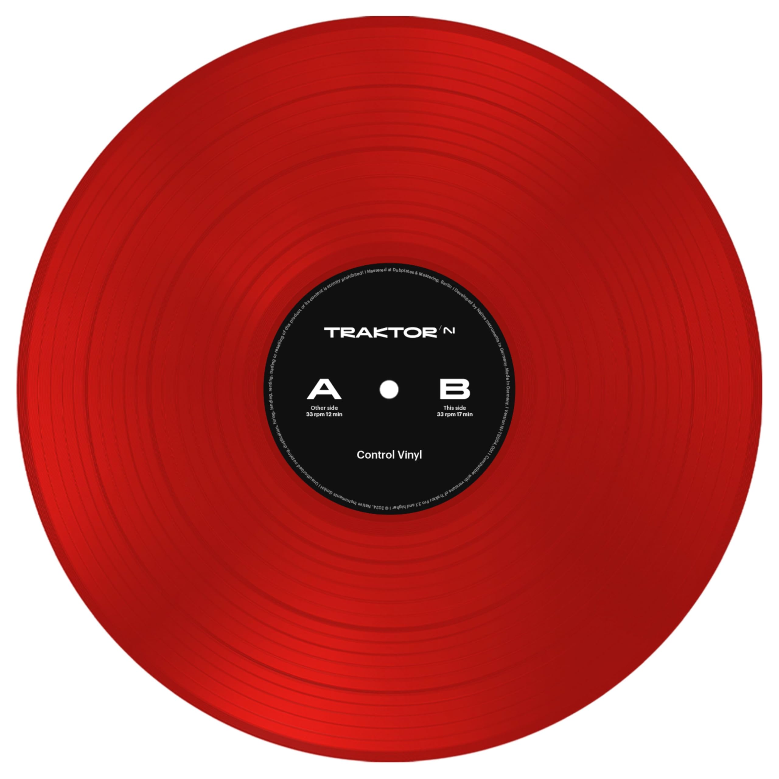 Native Instruments TRAKTOR Control Vinyl MK2 2024 Edition, red - DJ Control