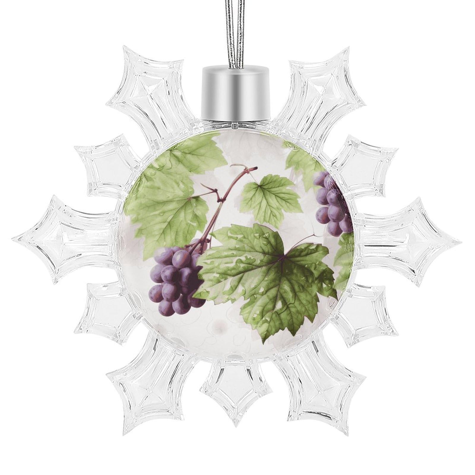 Beautiful Grape Leaves Snowflake Ornaments Cute Snowflake Pendant Exquisite Christmas Tree Ornaments for Christmas Weddings New Year Birthday Holiday Celebration