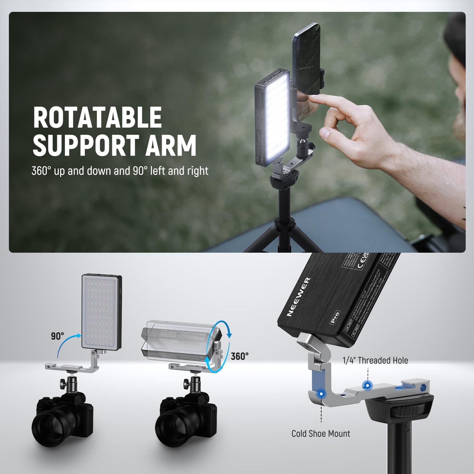 Amazon.com : NEEWER 12W RGB Video Light, On Camera LED Panel Key