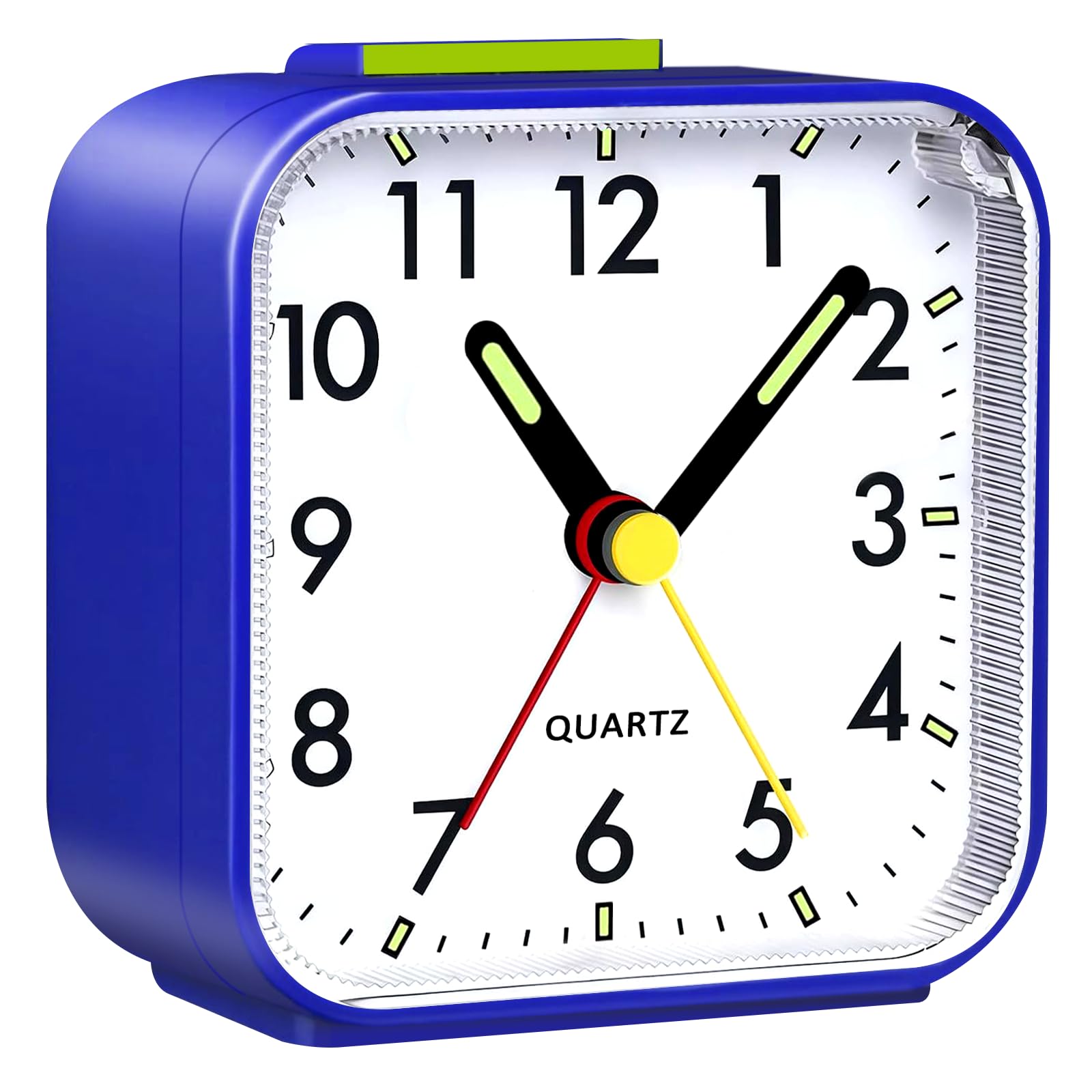 FONIVA Alarm Clock, Non Ticking Silent Alarm Clocks Bedside, Night Light Snooze Battery Powered Portable Clock, Loud Alarm Small Travel Clock Table Clock for Heavy Sleepers Bedrooms Office (Blue)