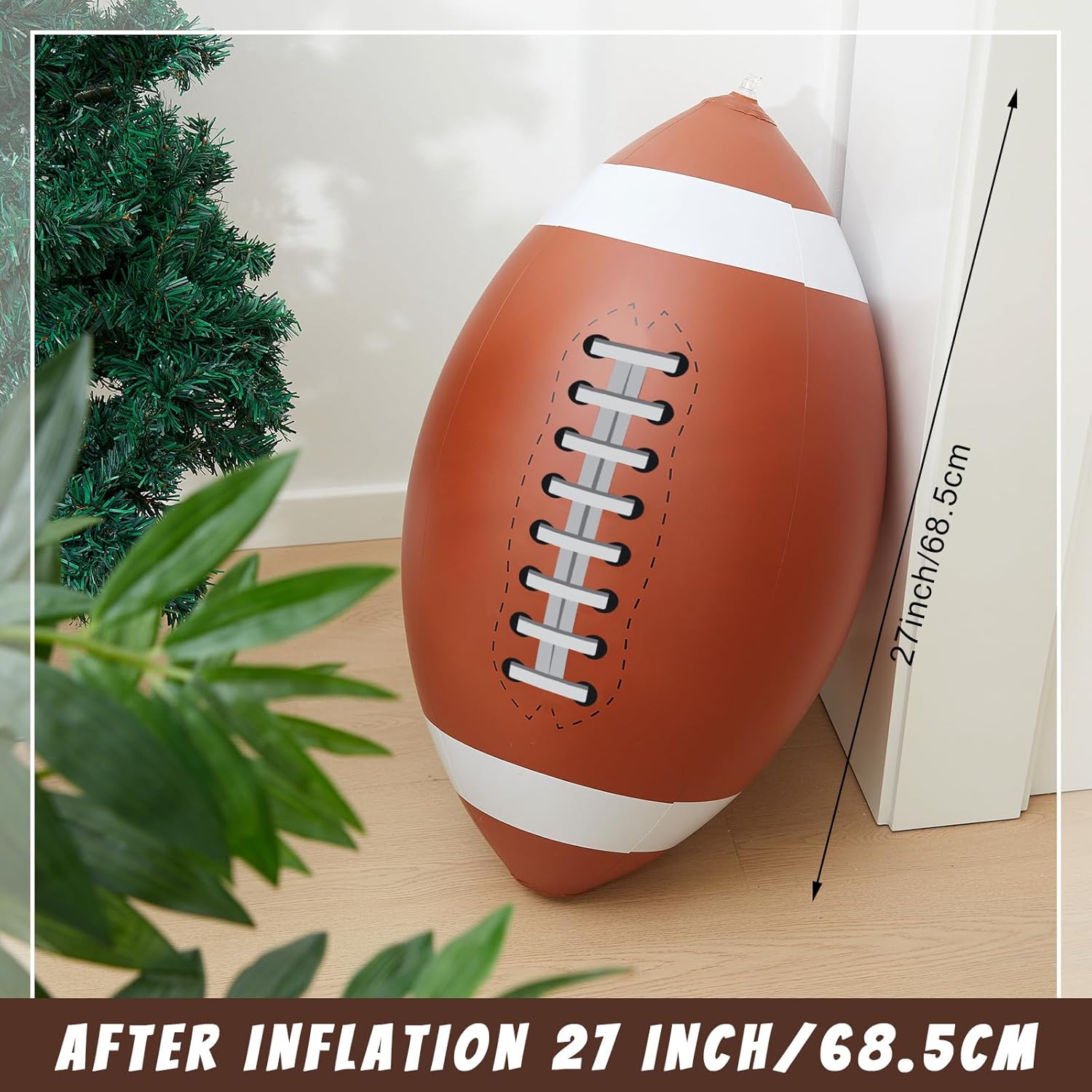 Lewtemi 4 Pcs 27 Inch Giant Inflatable Football for Gameday Party Favor Large Inflatable Sports Balls Jumbo Beach Balls for Football Birthday Sport Theme Party Decorations Outdoor Activity Gift