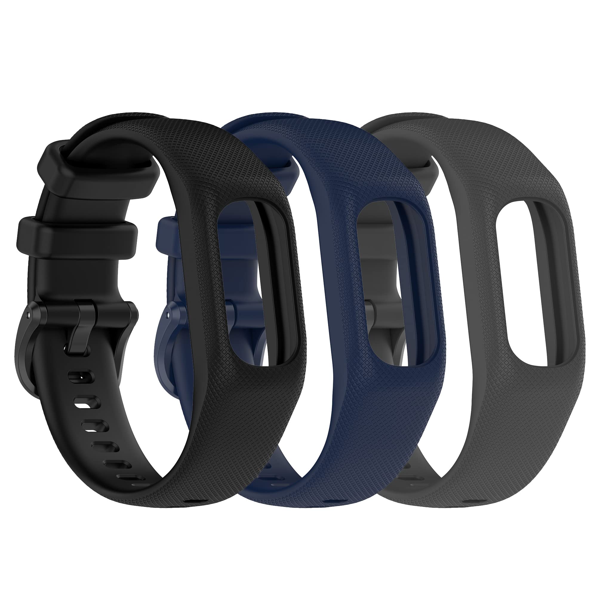 3PCS Soft Silicone Bands Compatible with Garmin Vivosmart 5 Straps Replacement Wristbands Bracelet Band Case Cover for Women Men, Small/Large Size-image-13