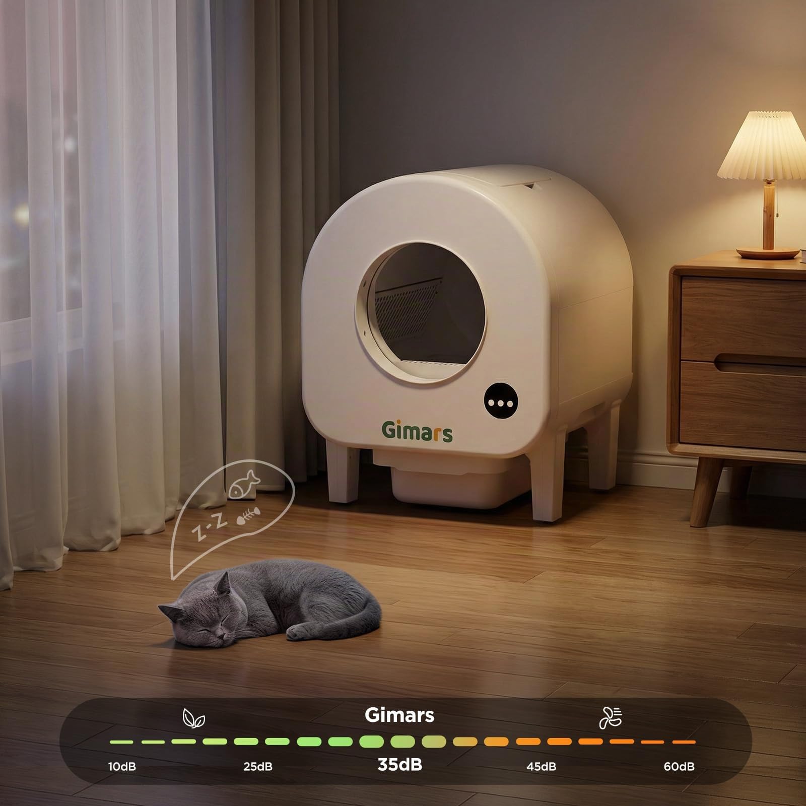 Gimars XXL 90L Selbstreinigende Katzentoilette mit App-Steuerung, Automatisches Katzenklo mit Matte, Müllbeuteln & Trittbrett, Dreifach-Sensor und Geruchskontrolle für Kätzchen, Alte & Mehrere Katzen