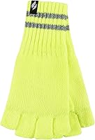 Vista 8 de Heat Holders Guantes de trabajo sin dedos para hombre, con aislamiento y acanalados, guantes de trabajo de invierno